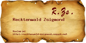 Recktenwald Zsigmond névjegykártya