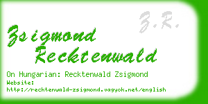 zsigmond recktenwald business card
